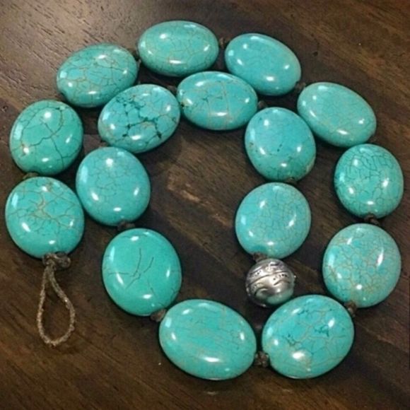 RALPH LAUREN Genuine Turquoise Sterling Silver Leather Necklace NWT - Picture 12 of 17